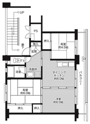 ビレッジハウス小郡1号棟 (306号室)の物件間取画像